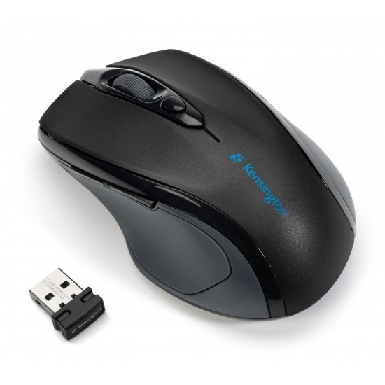 Kensington Pro Fit Mid-Sized Right Handed Optical Wireless USB Mouse - Black Image