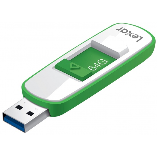 64GB Lexar S75 USB 3.0 Flash Drive Green/White Image