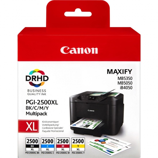 Canon PGI-2500 XL Black, Cyan, Magenta, Yellow Ink Cartridge Image