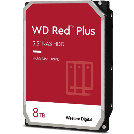 8TB Western Digital Red Plus 3.5 Inch Serial ATA III 5640RPM 128MB Internal Hard Drive Image