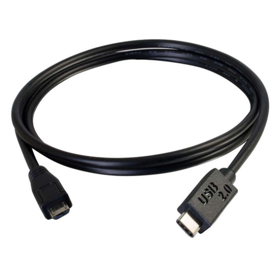 C2G USB2.0 Type C Male To Micro USB Type B Female Adapter - Black Image