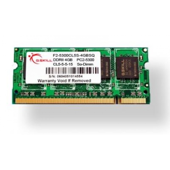 4GB G.Skill DDR2 PC2-5300 laptop memory module single (5-5-5-15) SQ Series Image