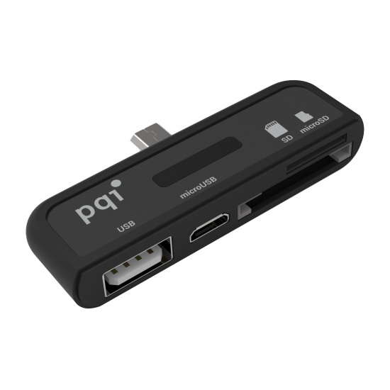 PQI Connect 209 Smartphone and Tablet USB Card Reader and USB Hub Image