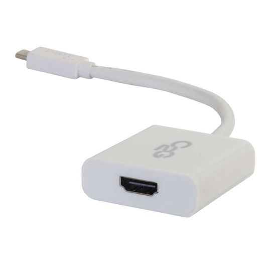 C2G USB-C to Ethernet Multiport Adapter - White Image