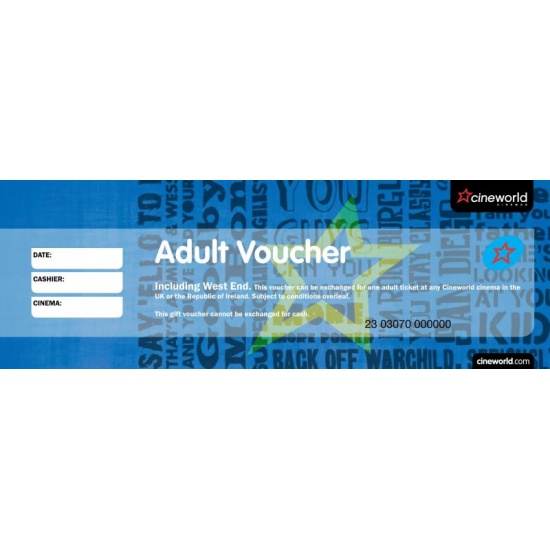 Cineworld Cinema Voucher (valid in the UK and Ireland) Image