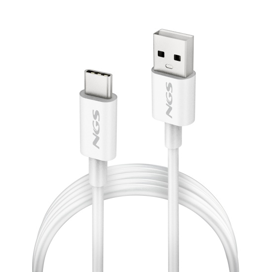 NGS Zyro, 15W USB-a to USB-C Fast Charging 1m Cable, White Image