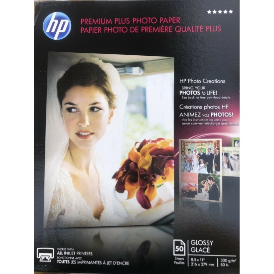 HP Glossy 8.5x11 Premium Plus Photo Paper - 50 sheets Image