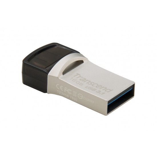 16GB Transcend JetFlash 890S OTG Flash Drive with USB3.1 and USB Type-C Connectors Image