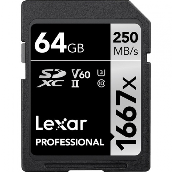 64GB Lexar Professional 1667x UHS-II SDXC Memory Card Image