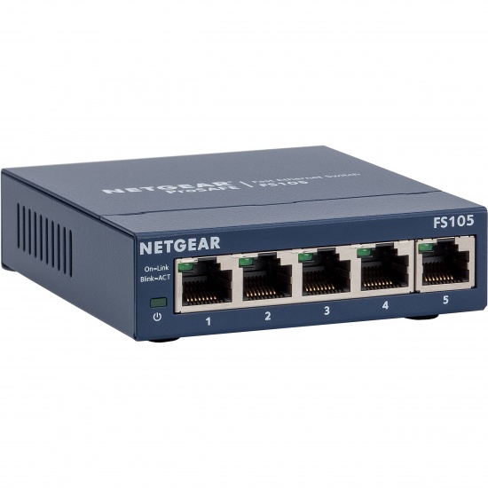 Netgear 5-Port Fast Unmanaged Ethernet Switch (10/100) - Blue Image