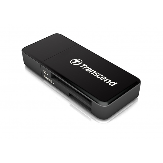 Black Transcend High-Speed RDF5 USB3.0 Card Reader for SDHC/SDXC and microSDHC/microSDXC cards Image