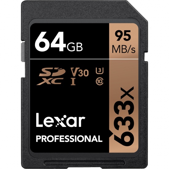 64GB Lexar Professional UHS-I U1 / Class10 633x SDXC Memory Card Image