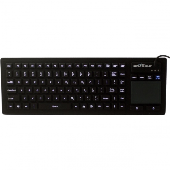 Seal Shield Touch Glow Washable Silicone Keyboard - Black Image