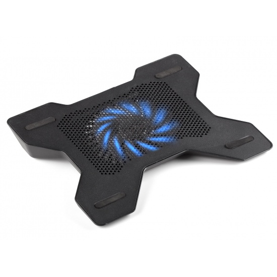 NGS X-Stand Cooling Stand for Laptop with Blue Illuminated Fan - Black Image
