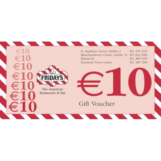 TGI Friday's EUR 10 Gift Card (valid in Ireland only) Image
