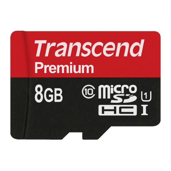 8GB Transcend microSDHC Class10 UHS-1 Premium Series w/adapter Image