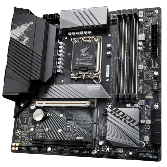 Gigabyte Z690M AORUS ELITE AX Intel Z690 Express LGA 1700 Micro ATX DDR4 Motherboard Image