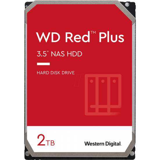 2TB Western Digital WD Red Plus 3.5 Inch Serial ATA III 6GBS 5400RPM 128MB Cache Internal Hard Drive Image