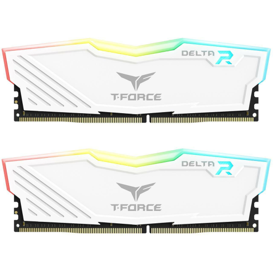 16GB Team Group Delta DDR4 3600MHz CL18 Dual Channel Memory Kit (2 x 8GB) - White Image