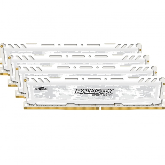 16GB Crucial Ballistix Sport LT DDR4 2666MHz PC4-21300 CL16 1.2V Quad Memory Kit (4 x 4GB) - White Image