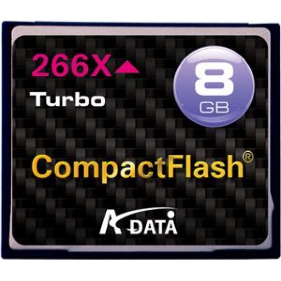 8GB A-Data CompactFlash Turbo 266x Extreme Speed Memory Card Image