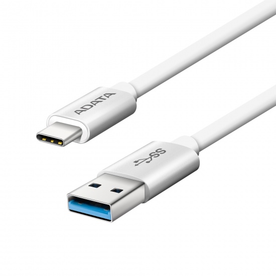 AData USB-C (Reversible) to USB-A 3.1 Cable - Silver - 100 cm Image