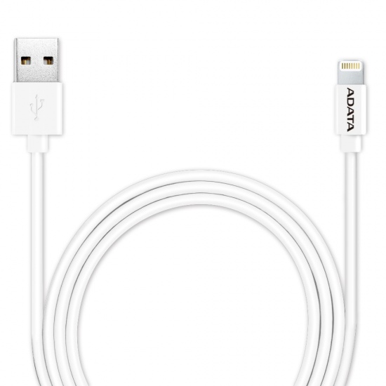 AData 1m (100cm) Lightning USB Cable for Apple iPhone / iPad - White Image