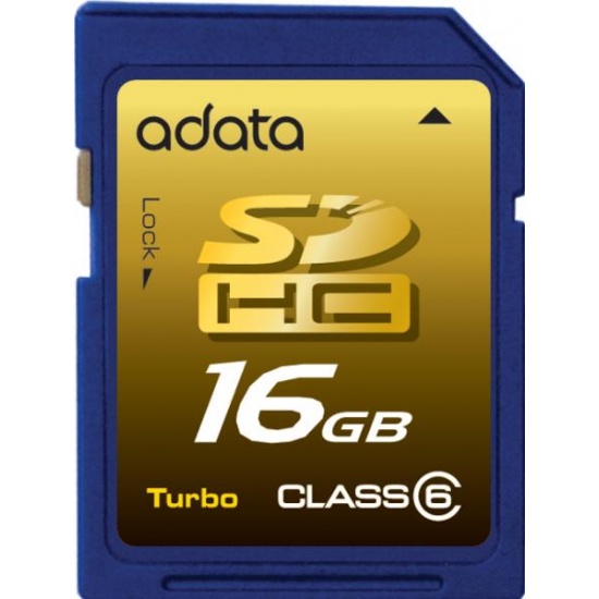 16GB A-Data Turbo Secure Digital SDHC CL6 Memory Card Image