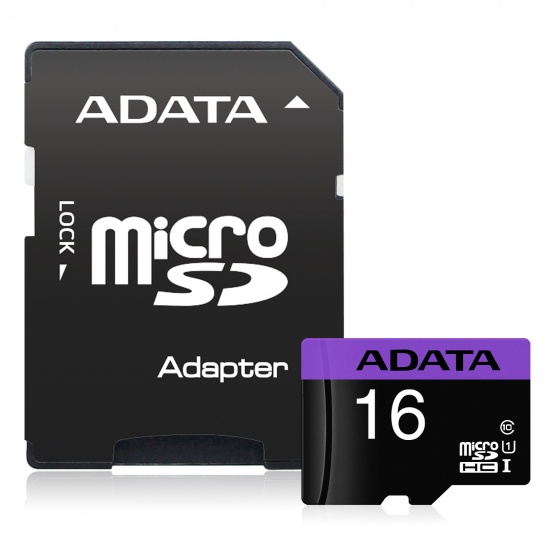 16GB AData Premier microSDHC UHS-I Class 10 Memory Card w/SD Adapter Image