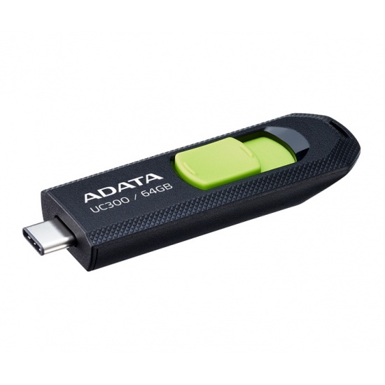 64GB AData USB3.2 UC300 Type-C USB Flash Drive Black/Green Image