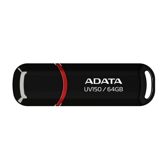 64GB AData UV150 USB3.2 Flash Drive - Black/Red Image