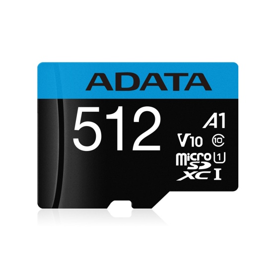 512GB AData Premier microSDXC A1 UHS-1 CL10 Memory Card w/SD adapter 85MB/sec Image