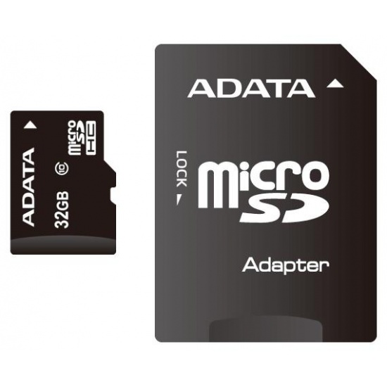 32GB A-Data Turbo microSDHC CL10 Memory Card w/SD adapter Image