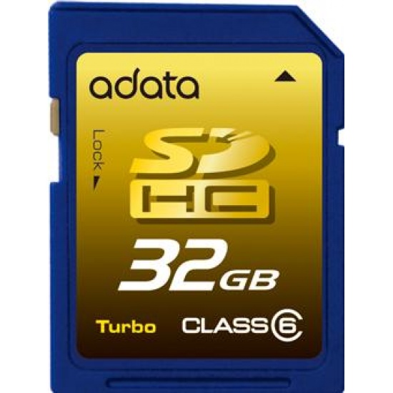 32GB A-Data Turbo Secure Digital SDHC CL6 Memory Card Image