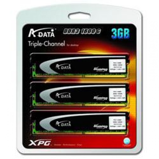 3GB A-Data DDR3 1600G PC3-12800 (9-9-9-24) Gaming Series Triple Channel memory kit Image