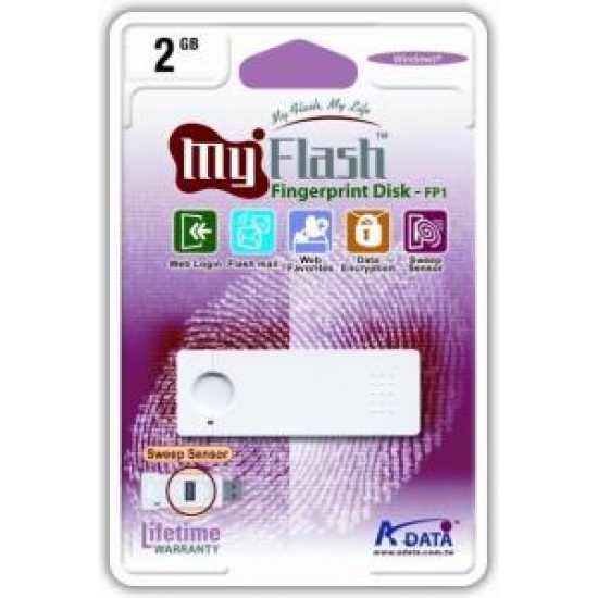 1Gb A-Data myFlash Fingerprint USB2.0 Flash Drive Image