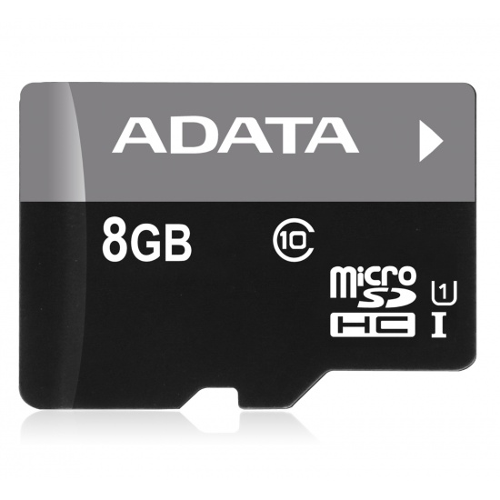 8GB A-Data Turbo microSDHC UHS-1 CL10 Memory Card w/SD adapter Image