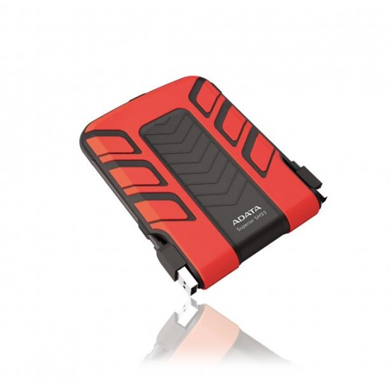 750GB A-Data SH93 2.5-inch Portable Hard Drive (waterproof, shockproof) Red/Black Image