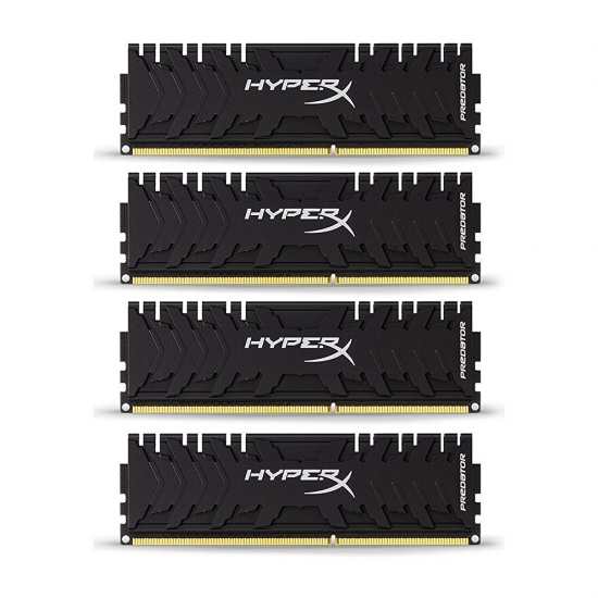 64GB Kingston HyperX Predator DDR4 3200MHz PC4-25600 CL16 1.35V Quad Memory Kit (4 x 16GB) - Black Image