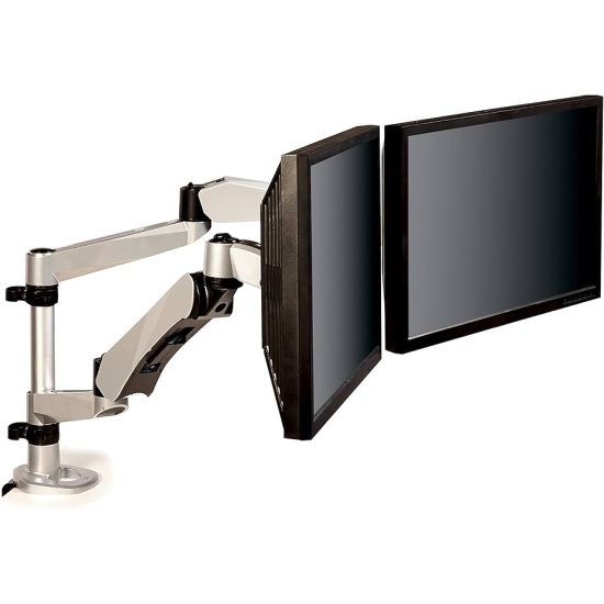 3M 30 Inch Dual Desk Mount Monitor Arm - Silver Image