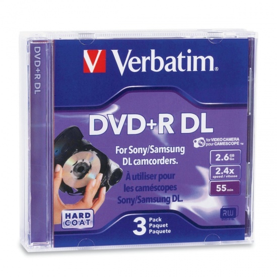 Verbatim Mini DVD+R DL 2.4X 2.6GB 3-Pack Jewel Case  Image