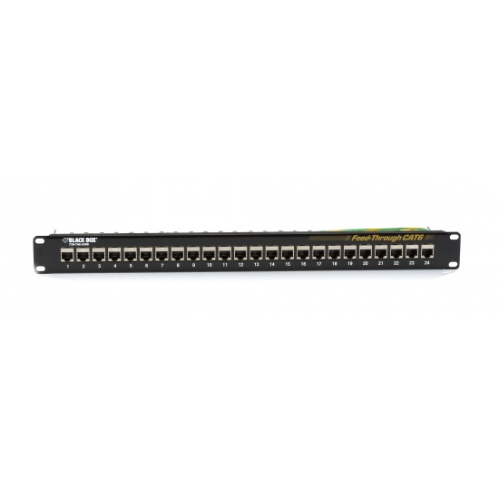 Black Box Cat6 24-Port Feed-Through Shielded Patch Panel  Image