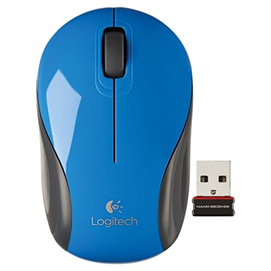 Logitech M187 Ambidextrous RF Wireless Optical Mouse - Blue Image