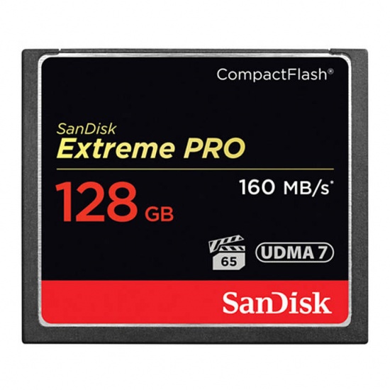 128GB SanDisk Extreme Pro CompactFlash Memory Card Image