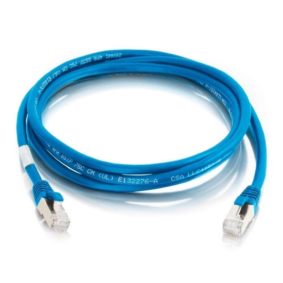 C2G Shielded Snagless Cat6 Ethernet Network Cable - Blue - 14ft  Image