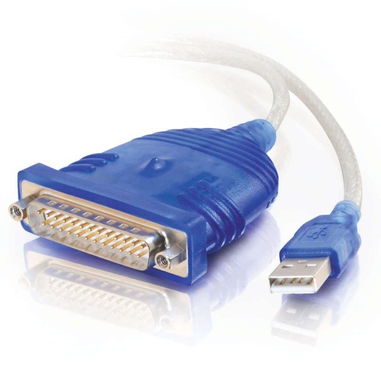 C2G USB-A to DB25 RS232 Adapter Cable - Blue - 6ft Image