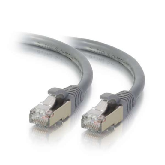 C2G Shielded Snagless Cat5e Ethernet Network Patch Cable - Gray - 3ft  Image