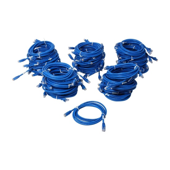 C2G Unshielded Snagless Cat6 Ethernet Network Patch Cable 50-pack - Blue - 7ft  Image