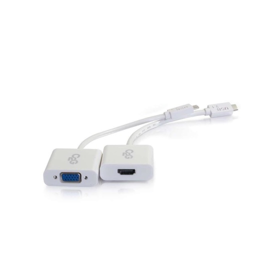 C2G USB-C to HDMI/VGA Video Adapter Kit - White Image