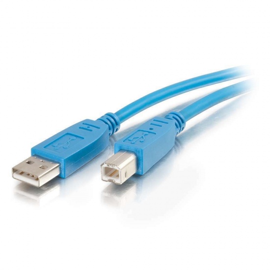 C2G 6.6ft USB 2.0-A to USB-B Cable - Blue Image